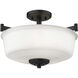 Burbank 3 Light 17 inch Matte Black Indoor Semi-Flush Ceiling Light